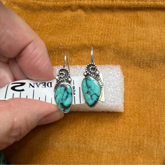Turquoise & 925 Silver Super Chunky 24” Necklace. Earrings sold separately - Picture 7 of 8